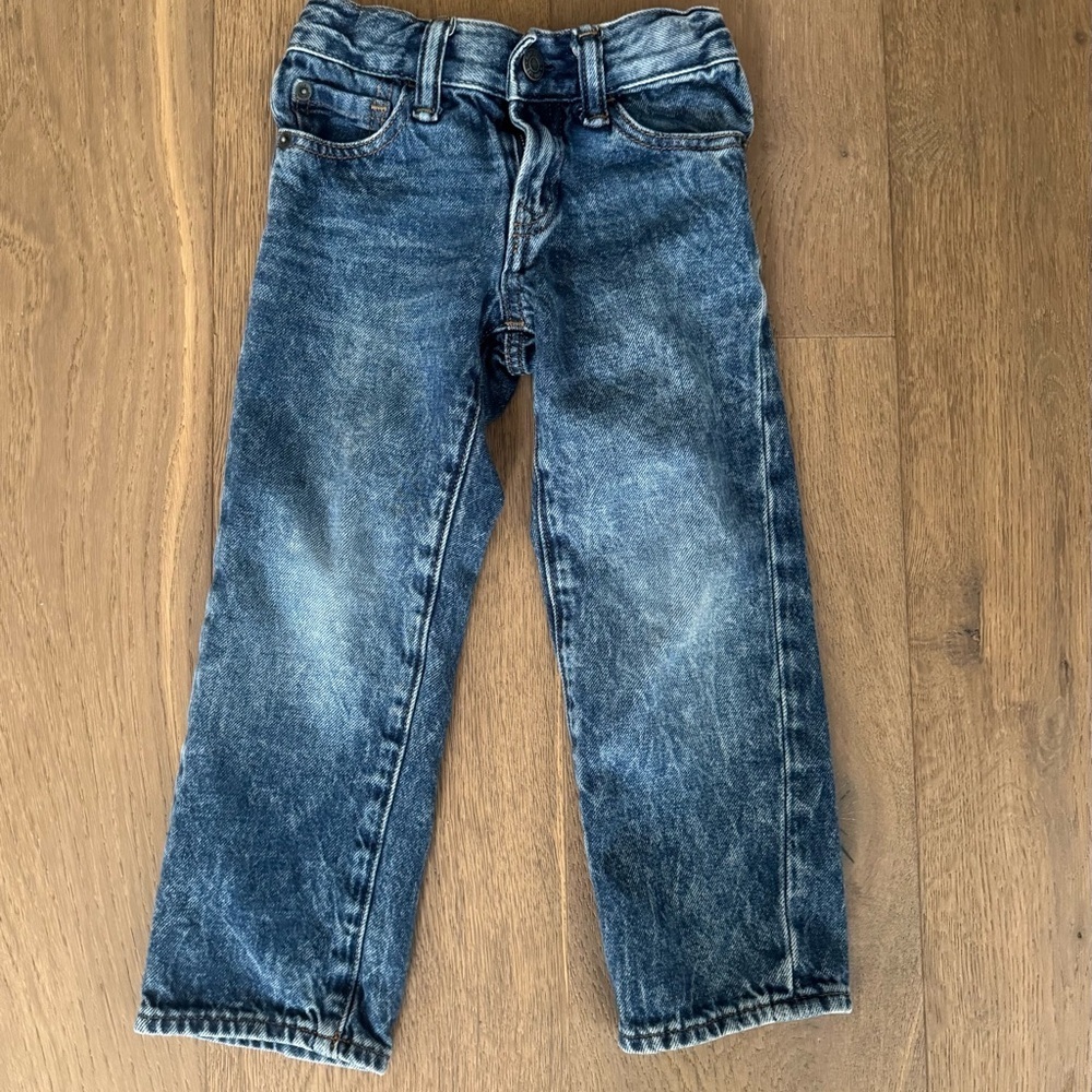 Baby Gap boys straight leg style light acid wash blue denim jeans pants years